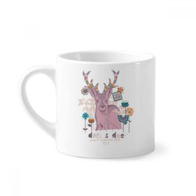 Dıythinker 170 ml Beyaz Ren Geyiği Noel Sanatsal Efekt Renkli Mini Kahve Seramik Kupa