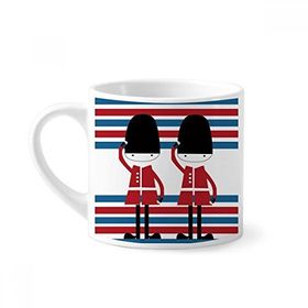 Dıythinker 170 ml Beyaz Renkli Asker Birleşik Krallık Simgesi Bayrağı Mini Kahve Seramik Kupa