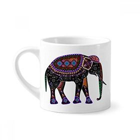 Dıythinker 170 ml Beyaz Renkli Fil Çin Azınlık Sabahlık Totem Mini Kahve Seramik Kupa