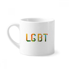 Dıythinker 170 ml Beyaz Renkli LGBT Gökkuşağı Homo Mini Kahve Seramik Kupa