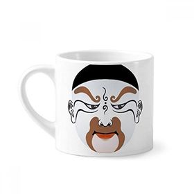 Dıythinker 170 ml Beyaz Renkli Maske Opera Sanatı Desenli Mini Kahve Seramik Kupa