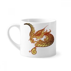 Dıythinker 170 ml Beyaz Renkli Phoenix Hayvan Sanat Silüeti Mini Kahve Seramik Kupa