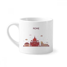 Dıythinker 170 ml Beyaz Roma İtalya Düz Simge Desenli Mini Kahve Seramik Kupa