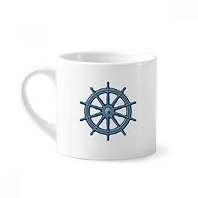 Dıythinker 170 ml Beyaz Rudder Exploration Askeri Okyanus Ordusu Mini Kahve Seramik Kupa
