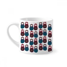 Dıythinker 170 ml Beyaz Rusya Erkek Kız Bebek Matryoshka Mini Kahve Seramik Kupa