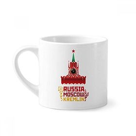 Dıythinker 170 ml Beyaz Rusya Moskova Kremlin Desenli Mini Kahve Seramik Kupa