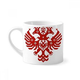 Dıythinker 170 ml Beyaz Rusya Ulusal Amblem Kartal Mini Kahve Seramik Kupa