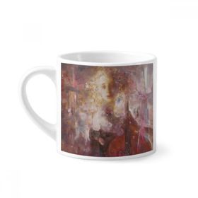 Dıythinker 170 ml Beyaz Sarabande XJJ Yağlı Boya Mini Kahve Seramik Kupa