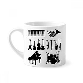 Dıythinker 170 ml Beyaz Sax Klasik Müzik Dinleme Kombinasyonu Mini Kahve Seramik Kupa