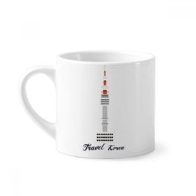 Dıythinker 170 ml Beyaz Seoul Kulesi Kore Mini Kahve Seramik Kupa