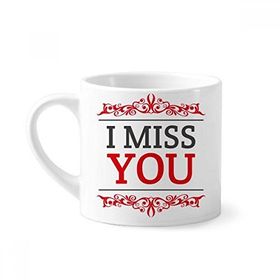 Dıythinker 170 ml Beyaz Sevgililer Günü I Miss You Mini Kahve Seramik Kupa
