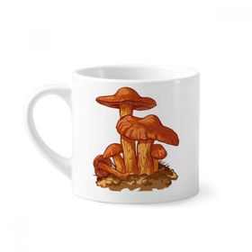 Dıythinker 170 ml Beyaz Sevimli Turuncu Mantar Yaratığı İllüstrasyon Mini Kahve Seramik Kupa
