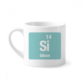 Dıythinker 170 ml Beyaz Si Silikon Kimyasal Element Bilim Mini Kahve Seramik Kupa