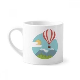 Dıythinker 170 ml Beyaz Sıcak Hava Balonu Güneş Bulut Desenli Mini Kahve Seramik Kupa
