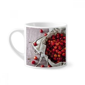 Dıythinker 170 ml Beyaz Sıcaklık Kırmızı Meyveler Kiraz Fotoğrafı Mini Kahve Seramik Kupa