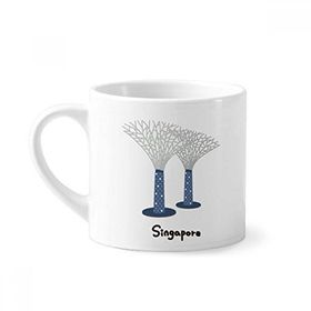 Dıythinker 170 ml Beyaz Singapur Bahçeleri By the Bay Mini Kahve Seramik Kupa