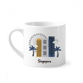 Dıythinker 170 ml Beyaz Singapur Flyer and Buildings Mini Kahve Seramik Kupa
