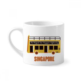 Dıythinker 170 ml Beyaz Singapur Gezi Mekiği Otobüs Mini Kahve Seramik Kupa