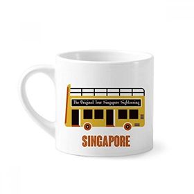 Dıythinker 170 ml Beyaz Singapur Gezi Mekiği Otobüs Mini Kahve Seramik Kupa