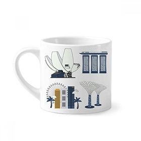 Dıythinker 170 ml Beyaz Singapur Ünlü Noktalar Mini Kahve Seramik Kupa