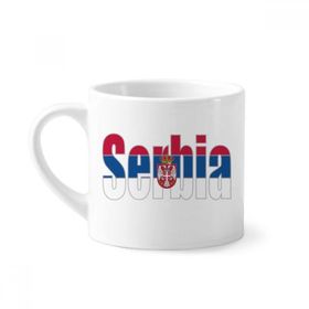 Dıythinker 170 ml Beyaz Sırbistan Ülke Bayrağı İsim Mini Kahve Seramik Kupa
