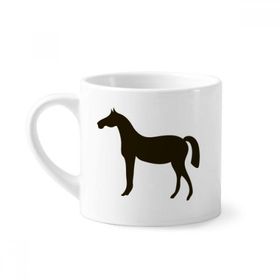 Dıythinker 170 ml Beyaz Siyah At Hayvan Portrayal Mini Kahve Seramik Kupa