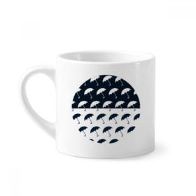 Dıythinker 170 ml Beyaz Siyah Beyaz Şemsiye Yağmur Hava Mini Kahve Seramik Kupa