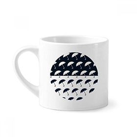 Dıythinker 170 ml Beyaz Siyah Beyaz Şemsiye Yağmur Hava Mini Kahve Seramik Kupa