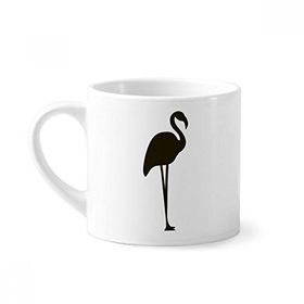 Dıythinker 170 ml Beyaz Siyah Flamingo Sevimli Hayvan Portrayal Mini Kahve Seramik Kupa