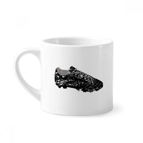 Dıythinker 170 ml Beyaz Siyah Futbol Ayakkabıları Desenli Futbol Mini Kahve Seramik Kupa