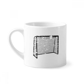 Dıythinker 170 ml Beyaz Siyah Futbol Kapı Ağ Desenli Mini Kahve Seramik Kupa
