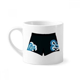 Dıythinker 170 ml Beyaz Siyah Gövdeler Sprey İllüstrasyon Desenli Mini Kahve Seramik Kupa