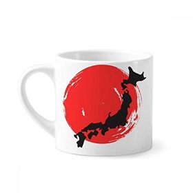 Dıythinker 170 ml Beyaz Siyah Harita Soyut Japon Mini Kahve Seramik Kupa