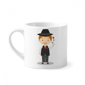 Dıythinker 170 ml Beyaz Siyah Takım Arjantin Çizgi Film Mini Kahve Seramik Kupa