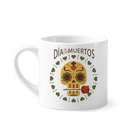 Dıythinker 170 ml Beyaz Skull Rose The Day Of The Dead Meksika Mini Kahve Seramik Kupa