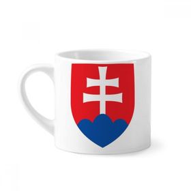 Dıythinker 170 ml Beyaz Slovakya Avrupa Ulusal Amblem Mini Kahve Seramik Kupa