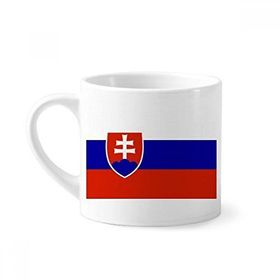 Dıythinker 170 ml Beyaz Slovakya Ulusal Bayrağı Avrupa Ülke Mini Kahve Seramik Kupa