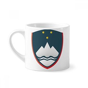 Dıythinker 170 ml Beyaz Slovenya Ulusal Amblem Ülke Mini Kahve Seramik Kupa