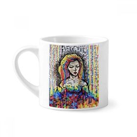 Dıythinker 170 ml Beyaz Solmaz Soyut Sanat Özelliği Mini Kahve Seramik Kupa