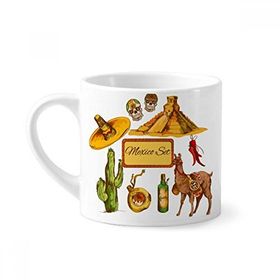 Dıythinker 170 ml Beyaz Sombrero Meksika Piramit Çöl Kaktüs Meksika Mini Kahve Seramik Kupa