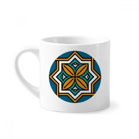 Dıythinker 170 ml Beyaz Soyut Geometri Fas Tarzı Desenli Mini Kahve Seramik Kupa
