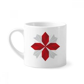 Dıythinker 170 ml Beyaz Soyut Noel Origami Çiçek Desenli Mini Kahve Seramik Kupa