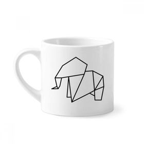 Dıythinker 170 ml Beyaz Soyut Origami Fil Geometrik Şekilli Mini Kahve Seramik Kupa