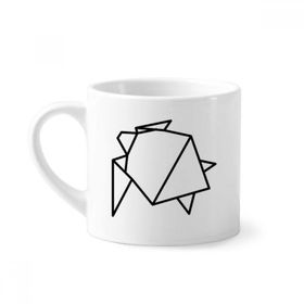 Dıythinker 170 ml Beyaz Soyut Origami Kaplumbağa Geometrik Şekilli Mini Kahve Seramik Kupa