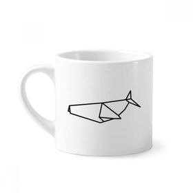 Dıythinker 170 ml Beyaz Soyut Origami Köpekbalığı Geometrik Şekilli Mini Kahve Seramik Kupa