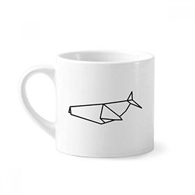 Dıythinker 170 ml Beyaz Soyut Origami Köpekbalığı Geometrik Şekilli Mini Kahve Seramik Kupa