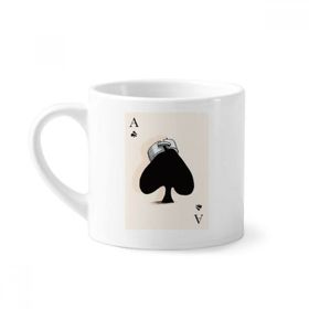 Dıythinker 170 ml Beyaz Spade A Oyun Kartı Desenli Mini Kahve Seramik Kupa