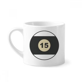 Dıythinker 170 ml Beyaz Spor Bilardo Basit Geometri Desenli Mini Kahve Seramik Kupa