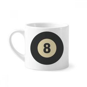 Dıythinker 170 ml Beyaz Spor Bilardo Basit Geometri Desenli Mini Kahve Seramik Kupa