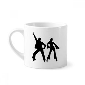 Dıythinker 170 ml Beyaz Spor Dansçı Düet Dans Performansı Mini Kahve Seramik Kupa